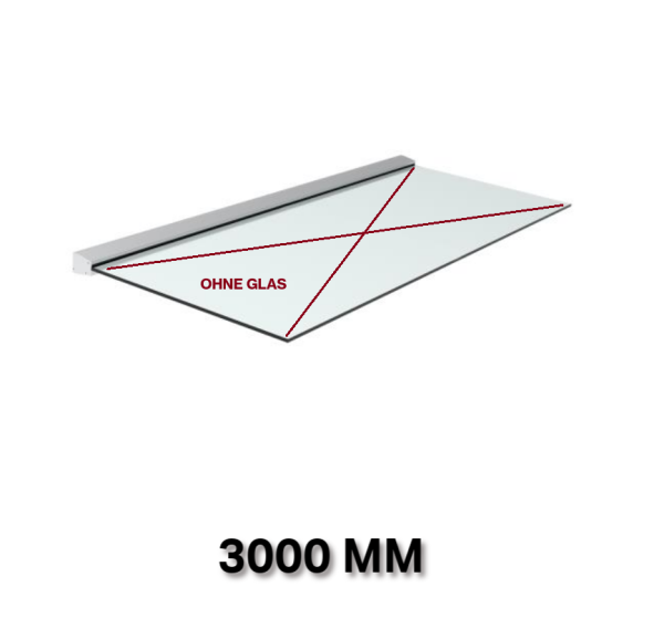 Aluminium Vordach Haustürvordach NATURAL Haustür Überdachung Glasvordach 300 cm